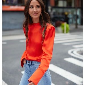 Something Navy Satin Blouse